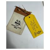 Vintage Small U.S. Mail Bag Containing Four Photos