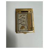 Gold Tone Metal Mini GR Flip Address Book  & Celluloid Fosta Tablet with Attached Pencil