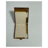 Gold Tone Metal Mini GR Flip Address Book  & Celluloid Fosta Tablet with Attached Pencil