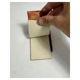 Gold Tone Metal Mini GR Flip Address Book  & Celluloid Fosta Tablet with Attached Pencil