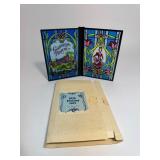 Vintage 1976 California Perfume Company Stained Glass Advertising Panels