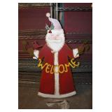 Metal Santa Welcome Sign Metal Santa Welcome Sign