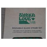 Shaka Love Reusable Glass Straw Set of 5 Shaka Love Reusable Glass Straw Set of 5