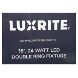 Luxrite 16" LED Brass Double Ring Fixture Luxrite 16" LED Brass Double Ring Fixture