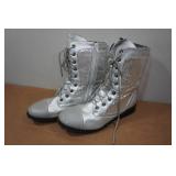 Gia-Mia Silver Sequin Combat Boots - Size 10 Gia-Mia Silver Sequin Combat Boots - Size 10