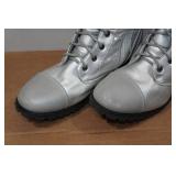 Gia-Mia Silver Sequin Combat Boots - Size 10 Gia-Mia Silver Sequin Combat Boots - Size 10