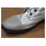 Gia-Mia Silver Sequin Combat Boots - Size 10 Gia-Mia Silver Sequin Combat Boots - Size 10