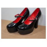 Black Gloss Mary Jane Platform Heels - Size Large(8-10) Black Gloss Mary Jane Platform Heels - Size Large(8-10)