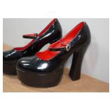 Black Gloss Mary Jane Platform Heels - Size Large(8-10) Black Gloss Mary Jane Platform Heels - Size Large(8-10)