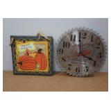 Harvest Welcome Wall Art and 10" Saw Blade Clock Harvest Welcome Wall Art and 10" Saw Blade Clock