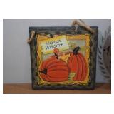 Harvest Welcome Wall Art and 10" Saw Blade Clock Harvest Welcome Wall Art and 10" Saw Blade Clock