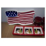 Assorted Kitchenware - Mugs, Utensils, Pan, Serving Trays Assorted Kitchenware - Mugs, Utensils, Pan, Serving Trays