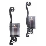 Dayna B. Vintage Style Black Wall Sconce with Flameless Candles Dayna B. Vintage Style Black Wall Sconce with Flameless Candles