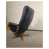 Vintage Scandinavian Design Blue Leather Recliner Vintage Scandinavian Design Blue Leather Recliner