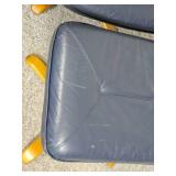 Vintage Scandinavian Design Blue Leather Recliner & Ottoman Vintage Scandinavian Design Blue Leather Recliner & Ottoman