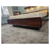 Queen Danish Modern Kibaek Modelfabrik Rosewood Platform Bed and Light Rail Queen Danish Modern Kibaek Modelfabrik Rosewood Platform Bed and Light Rail