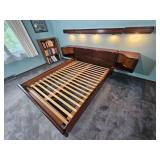 Queen Danish Modern Kibaek Modelfabrik Rosewood Platform Bed and Light Rail Queen Danish Modern Kibaek Modelfabrik Rosewood Platform Bed and Light Rail