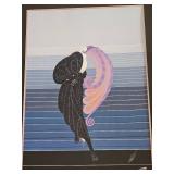 "Beauty & the Beast" Lithograph Circle Gallery Sign by French Art Deco Artist Erté "Beauty & the Beast" Lithograph Circle Gallery Sign by French Art Deco Artist Erté