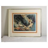 "City on the Cliff" Leonardo Nierman Sign & Number Print Mexican Postwar Modern Artist "City on the Cliff" Leonardo Nierman Sign & Number Print Mexican Postwar Modern Artist