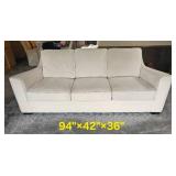 Plush Cream Upholstered Family Sofa from Klaussner Furniture Plush Cream Upholstered Family Sofa from Klaussner Furniture