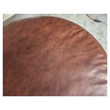 Chocolate Brown Leather Oval  Ottoman Chocolate Brown Leather Oval  Ottoman