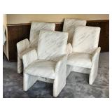 Set of Four Vintage 80s Chiclet Sculptural Dining Chair Set of Four Vintage 80s Chiclet Sculptural Dining Chair