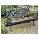 Charming Iron Garding Bench with Tulip Design Charming Iron Garding Bench with Tulip Design