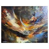 *SIGNED* *LEONARDO NIERMAN* Fine Art Modern Abstract Oil Print - Wind Series *SIGNED* *LEONARDO NIERMAN* Fine Art Modern Abstract Oil Print - Wind Series