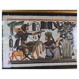 *SIGNED* Fine Art Egyptian Papyrus Painting - Adel Ghabbour - King Tutenkhamun & Queen on Hunt *SIGNED* Fine Art Egyptian Papyrus Painting - Adel Ghabbour - King Tutenkhamun & Queen on Hunt