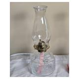 Charming Vintage Cut Glass Oil Lamp Pair Charming Vintage Cut Glass Oil Lamp Pair