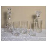 Glistening Cut Glass High-Ball and Decanter Set - (5) Glistening Cut Glass High-Ball and Decanter Set - (5)