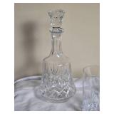 Glistening Cut Glass High-Ball and Decanter Set - (5) Glistening Cut Glass High-Ball and Decanter Set - (5)