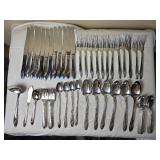 Oneida Silver Plate Flatware Service for 12 - Tudor Oneida Silver Plate Flatware Service for 12 - Tudor