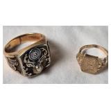 Vintage 10K Gold Signet Ring Pair - 8g Vintage 10K Gold Signet Ring Pair - 8g