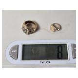 Vintage 10K Gold Signet Ring Pair - 8g Vintage 10K Gold Signet Ring Pair - 8g