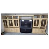 Modern 5-Piece Entertainment Center Cabinet Console Unit - Blonde Modern 5-Piece Entertainment Center Cabinet Console Unit - Blonde