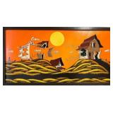 Three Panel Bi-Plane Lithograph Singed by Artist Blackbear Bosin Three Panel Bi-Plane Lithograph Singed by Artist Blackbear Bosin