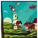 Bi-Plane Collision Lithograph Singed by Artist Blackbear Bosin Bi-Plane Collision Lithograph Singed by Artist Blackbear Bosin