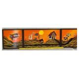 Three Panel Bi-Plane Lithograph Singed by Artist Blackbear Bosin Three Panel Bi-Plane Lithograph Singed by Artist Blackbear Bosin