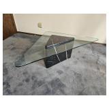 Spanish Nero Marquise Marble Post Modern Pedestal Cocktail Table *Vintage 1989* Spanish Nero Marquise Marble Post Modern Pedestal Cocktail Table *Vintage 1989*