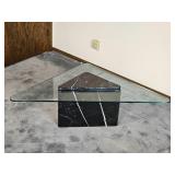 Spanish Nero Marquise Marble Post Modern Pedestal Cocktail Table *Vintage 1989* Spanish Nero Marquise Marble Post Modern Pedestal Cocktail Table *Vintage 1989*