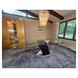 Spanish Nero Marquise Marble Post Modern Pedestal Dining Table *Vintage 1989* Spanish Nero Marquise Marble Post Modern Pedestal Dining Table *Vintage 1989*