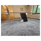 Spanish Nero Marquise Marble Post Modern Pedestal Dining Table *Vintage 1989* Spanish Nero Marquise Marble Post Modern Pedestal Dining Table *Vintage 1989*