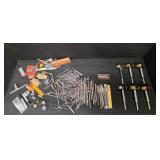 ToolBox full of drill bits. Forstner bits/Spade bits