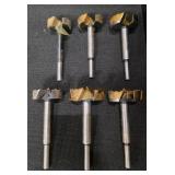 ToolBox full of drill bits. Forstner bits/Spade bits