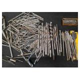 ToolBox full of drill bits. Forstner bits/Spade bits