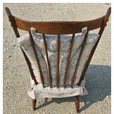 Antique wingback wooden rocking chair