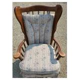 Antique wingback wooden rocking chair