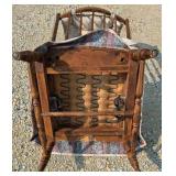 Antique wingback wooden rocking chair