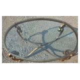 Hallway table, Iron base glass-top